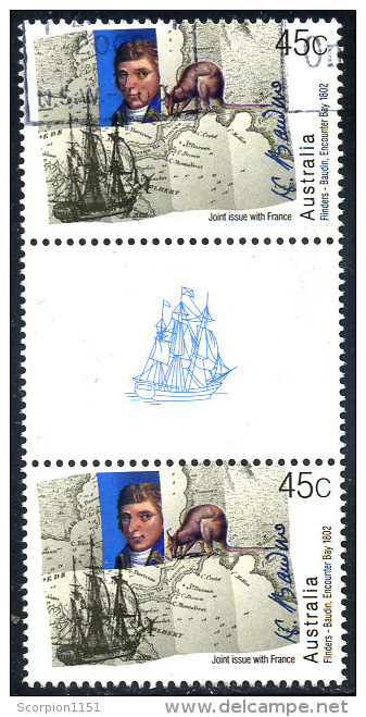 AUSTRALIA 2002 - 45c With Vignette Between - Used - Used Stamps