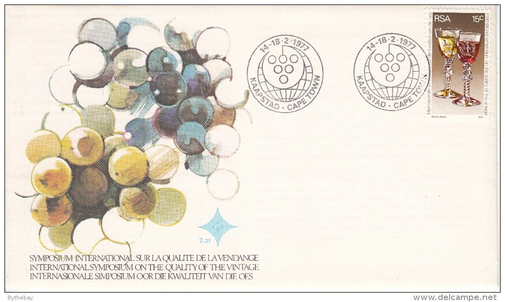 South Africa FDC Scott #472 15c Quality Of The Vintage Symposium - FDC