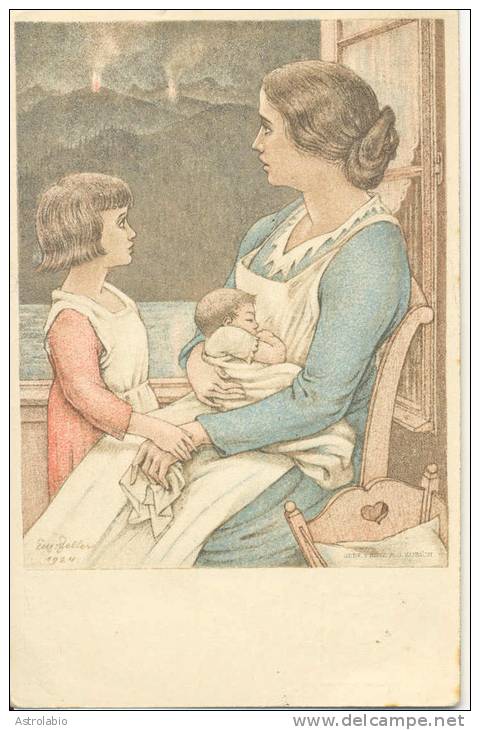 Suisse 1924 " Mère Avec Enfants " Entier Postal De La Fête Nationale. Zumstein 40. Voir 2 Scan - Mother's Day