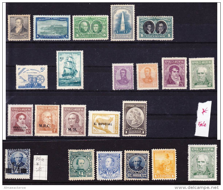 2015-0341 Lot Argentina * Nuevo Con Fijasello - Unused Stamps