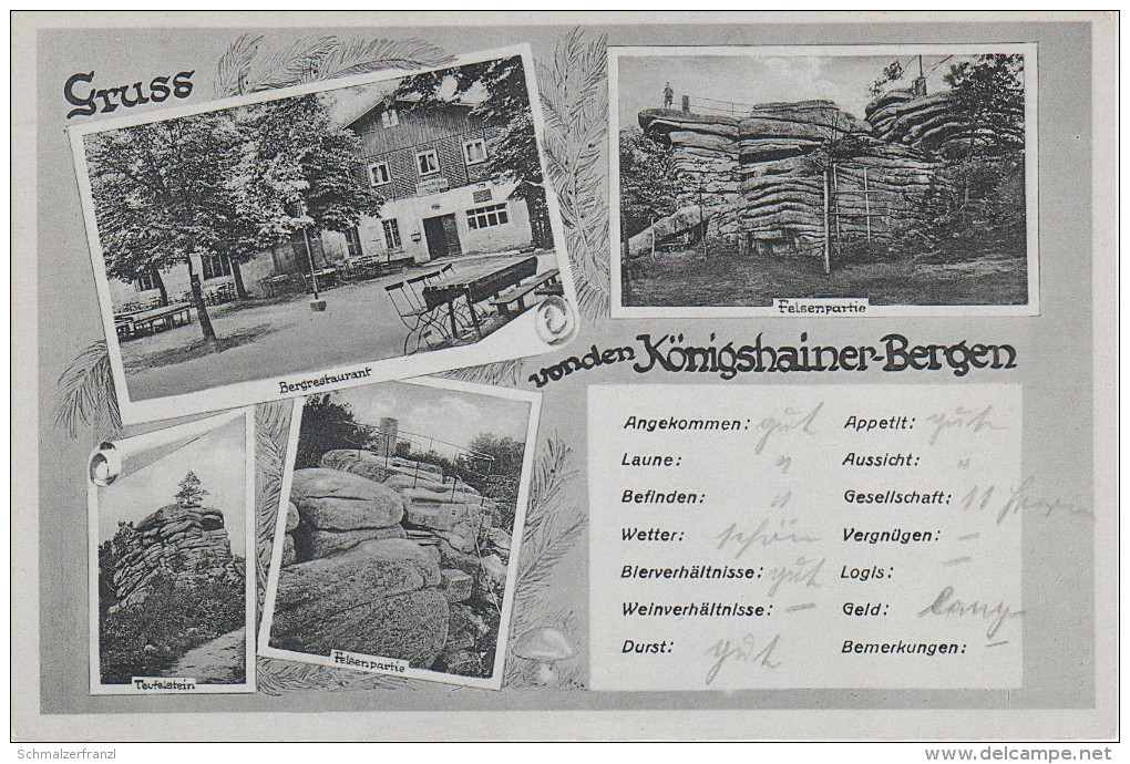 Litho AK Gruss Königshainer Berge Königshain Restaurant Baude Hochstein Bei Görlitz Reichenbach Vierkirchen Kodersdorf - Schöpstal