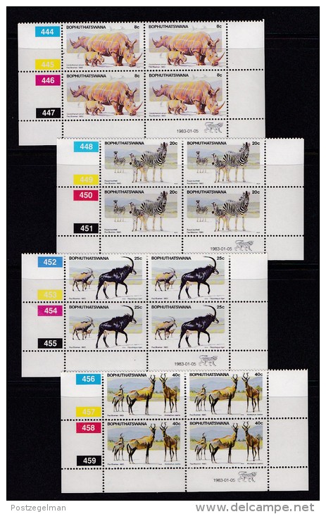 BOPHUTHATSWANA, 1983, MNH Controls Block Of 4, Game Reserve Animals, M 100-103 - Bophuthatswana