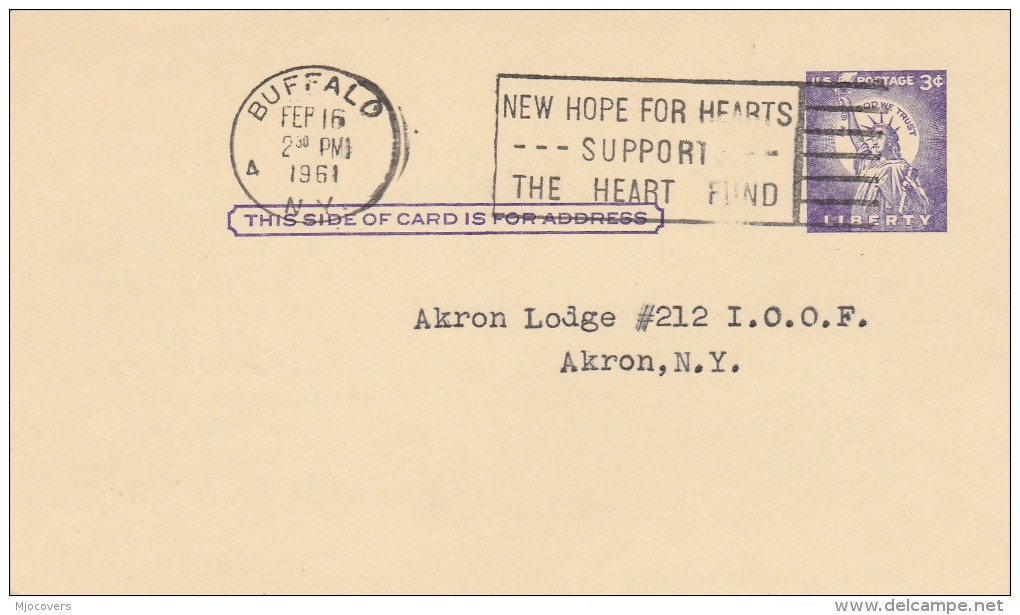 1961 USA Postal STATIONERY Card MASONIC To AKRON LODGE Re SATURN LODGE PAST GRANDS Assoc Freemasonry Masons Stamp Cover - Freemasonry