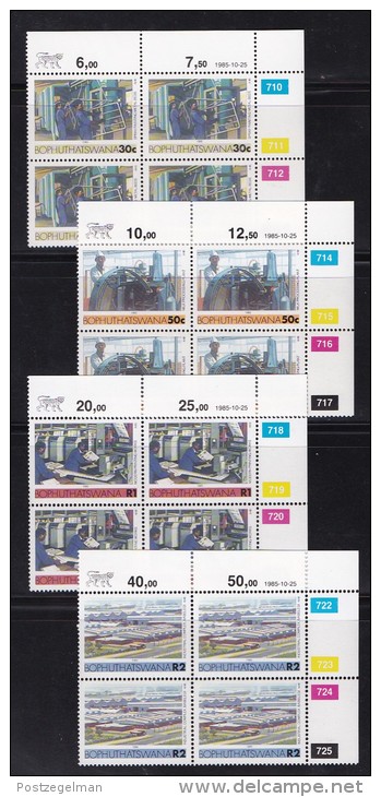 BOPHUTHATSWANA, 1985, MNH Controls Block Of 4, Definitives Industry, M 148-164 - Bophuthatswana