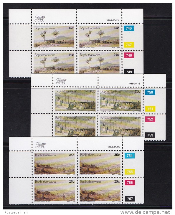 BOPHUTHATSWANA, 1986, MNH Controls Block Of 4, Thaba Nchu, M 170-172 - Bophuthatswana