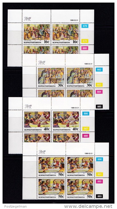 BOPHUTHATSWANA, 1988, MNH Controls Block Of 4, Easter, M 198-201 - Bophuthatswana