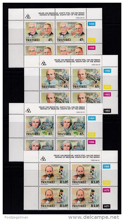 TRANSKEI, 1993, MNH Controls Block Of 4, Heroes Of Medicines,  M 307-310 - Transkei