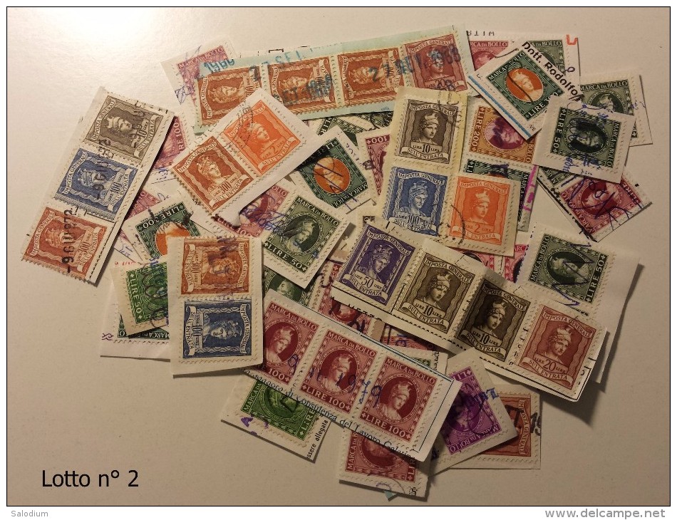 Lotto 70 Marche Da Bollo - Marca Da Bollo - Erinnofilia Storia Postale - Revenue Stamps