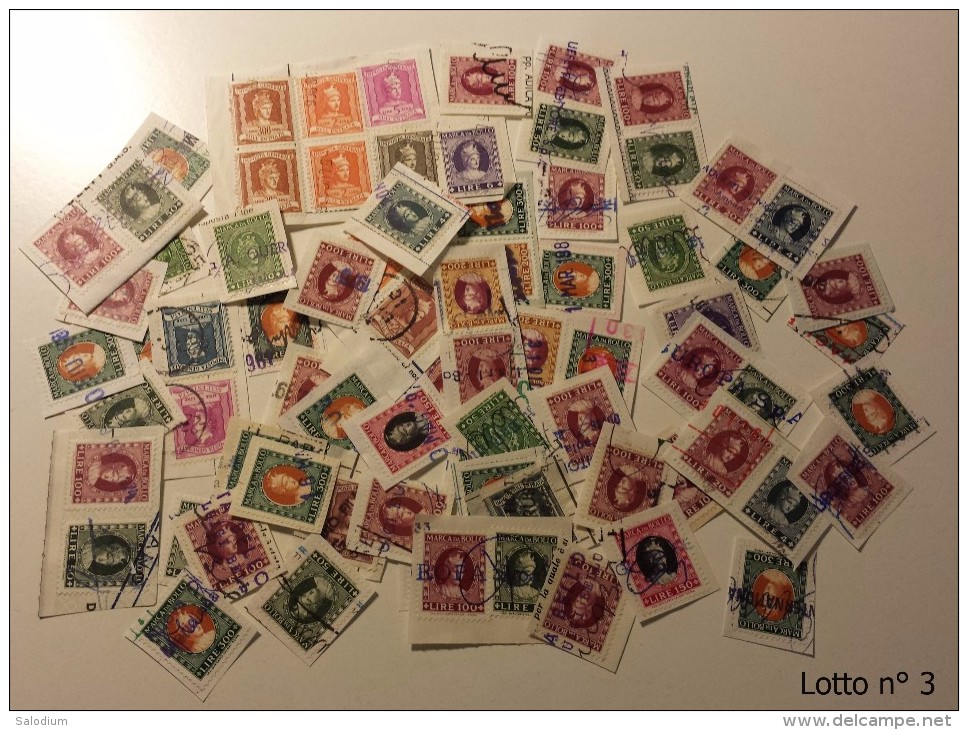 Lotto Costituito Da 75 Marche Da Bollo - Marca Da Bollo - Erinnofilia Storia Postale - Revenue Stamps