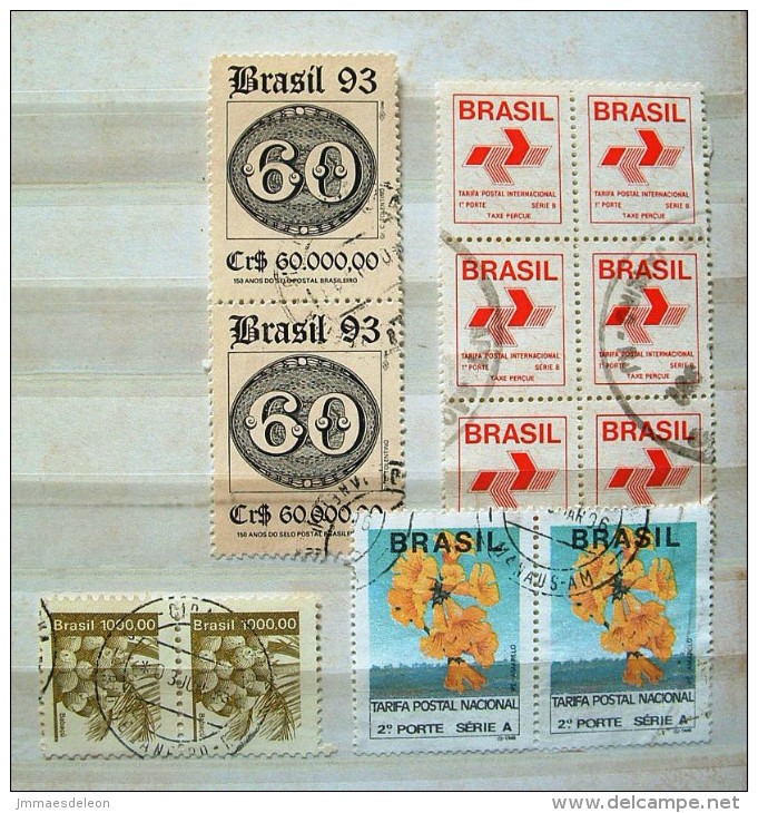 Brazil 1984 - 1993 - Stamp On Stamp - Flowers - Fruits - Oblitérés