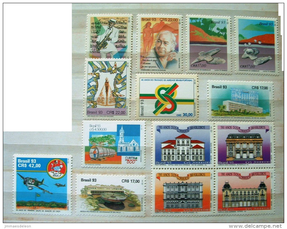 Brazil 1993 - MINT Stamps - Archaeology Architecture Virgin - Planes - Woman - Poet Moraes - Friendship With Portugal - Gebraucht