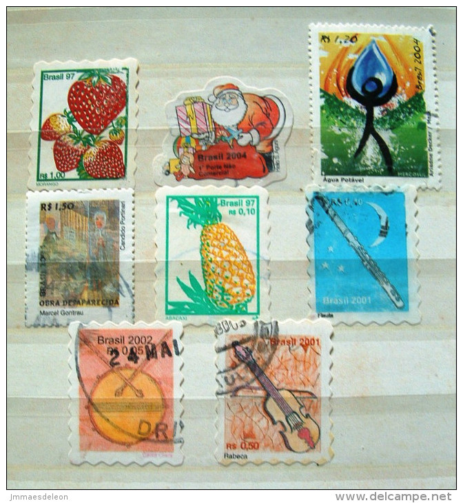 Brazil 2001 - 2005 - Water - Theater - Fruits - Santa (nice Shape) - Music Instruments - Moon - Used Stamps