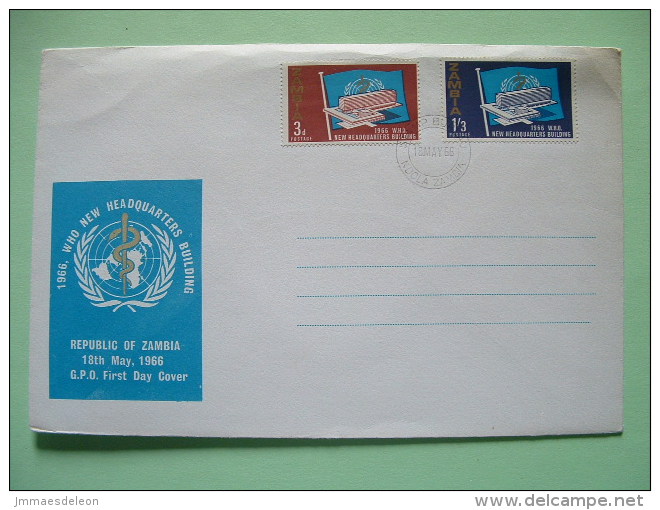 Zambia 1966 FDC Cover WHO Headquarters Geneva - Zambie (1965-...)