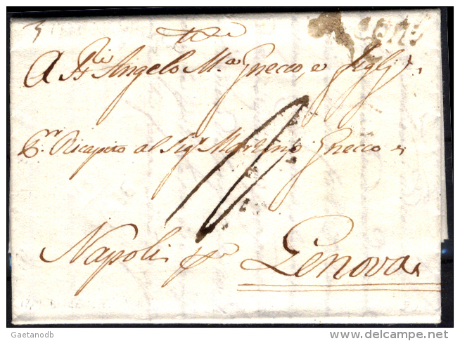 Napoli-00130 - Piego Con Testo, Del 1779, Da Bisceglie. Reca L'impronta Del Bollo "Regno" N.19 Del Mio Catalogo. - 1. ...-1850 Prefilatelia