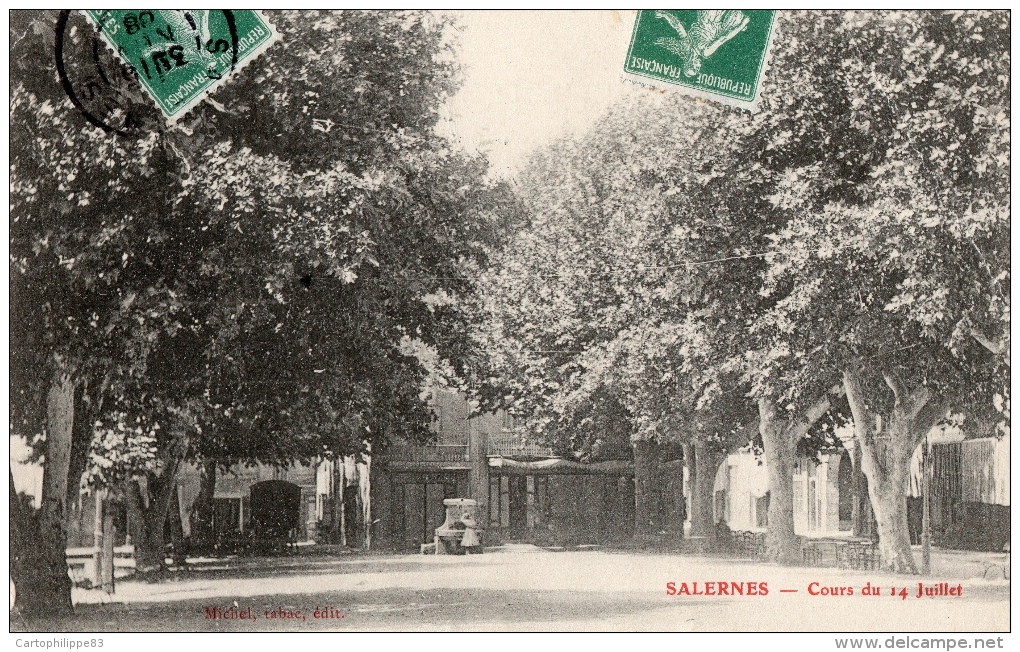 VAR 83 SALERNES COURS DU 14 JUILLET FONTAINE - Salernes