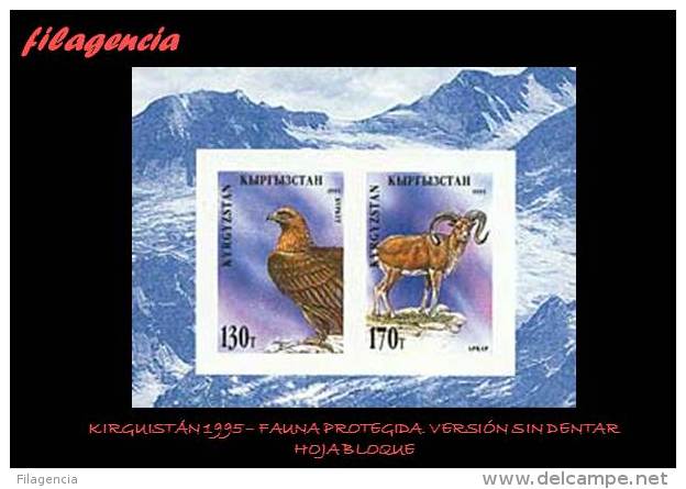 ASIA. KIRGUISTÁN MINT. 1995 PROTECCIÓN DE LA FAUNA. ANIMALES DIVERSOS. EMISIÓN SIN DENTAR. HOJA BLOQUE - Kirgisistan