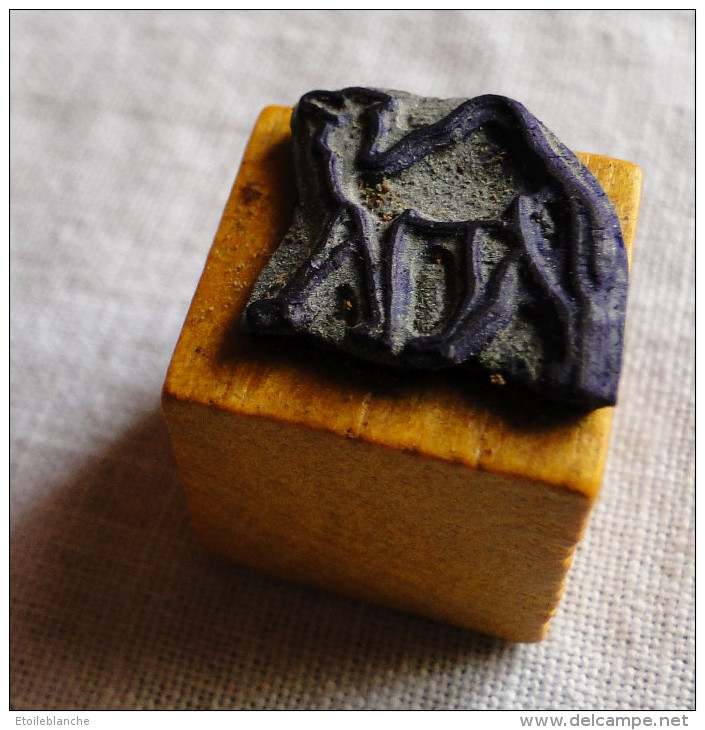 Animal, Dromadaire - Tampon à Imprimer, Petit Cube Bois - French Antique Rubber Stamp, Dromedary, Camel - Scrapbooking