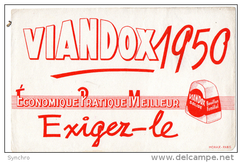 Buvard  :  Viandox 1950 - Potages & Sauces