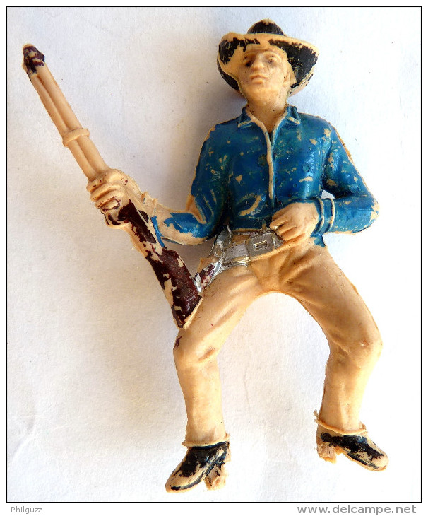 FIGURINE JECSAN REAMSA ? COWBOY CAVALIER FUSIL CUISSE  1:32 Pas Cherilea STARLUX CLAIRET, OUGEN, CYRNOS, ELASTOLIN- - Militari