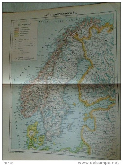 MAP  - Scandinavia -Sweden Norway Danmark Baltic Region   Ca 1897  Hungarian Map       S0432 - Altri & Non Classificati