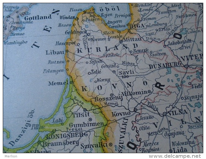 MAP  - Scandinavia -Sweden Norway Danmark Baltic Region   Ca 1897  Hungarian Map       S0432 - Altri & Non Classificati