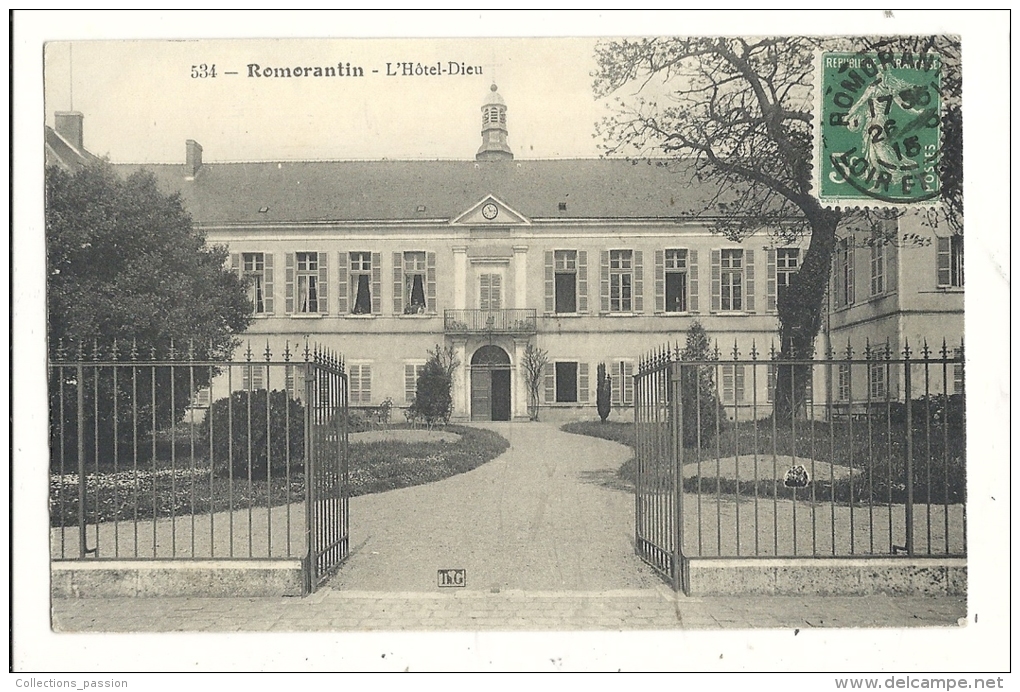 Cp, 41, Romorantin, L'Hôtel Dieu, Voyagée 1915 - Romorantin