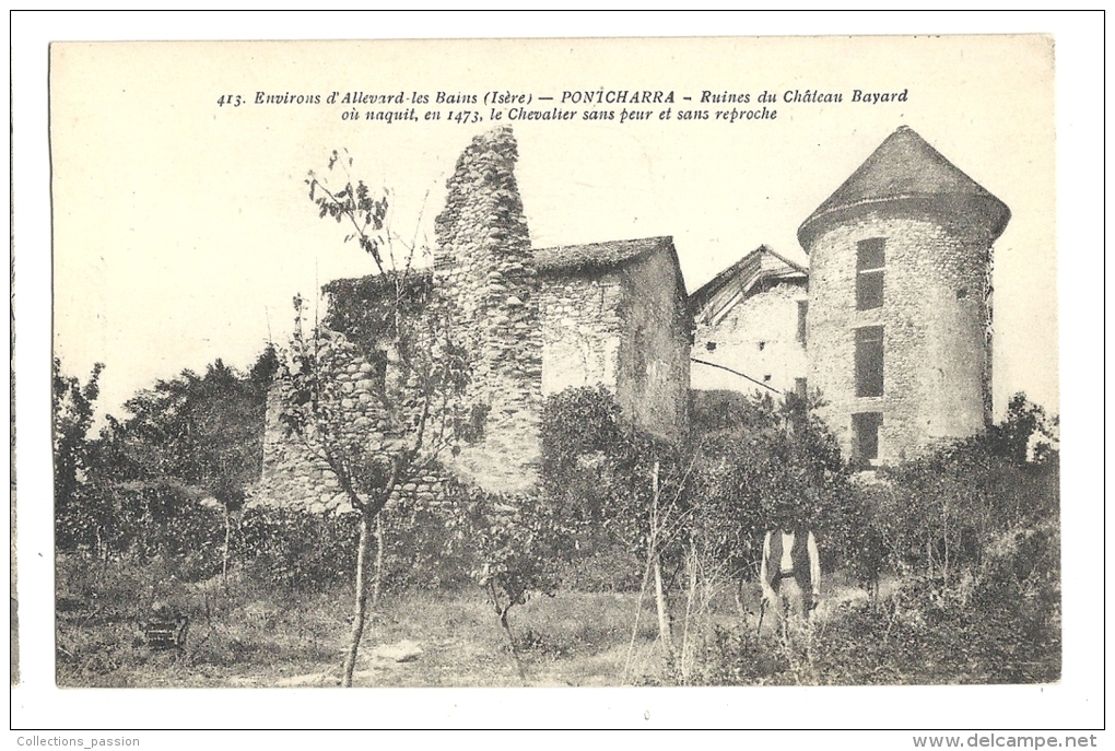 Cp, 38, Pontcharra, Ruines Du Château Bayard, écrite 1919 - Pontcharra