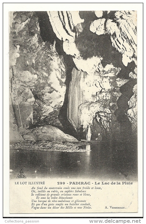 Cp, 46, Padirac, Le Lac De La Pluie, Oblitérée 1908 - Padirac