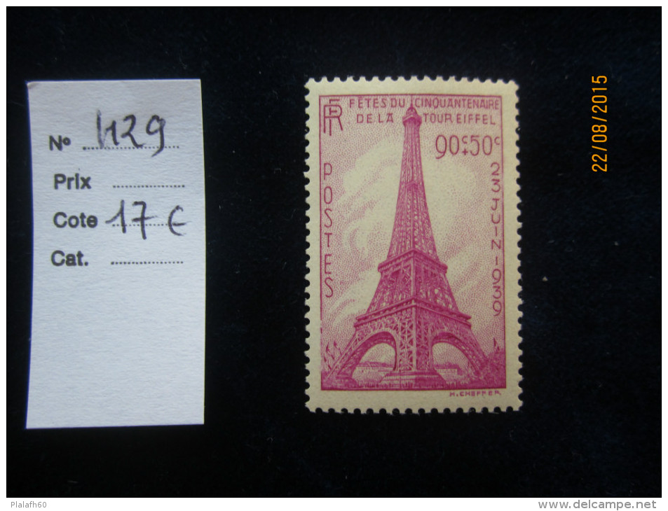 FRANCE  NEUF . Fêtes Du Cinquantenaire De La Tour-Eiffel . N° 429 , Très Bon état  **, Gomme D´origine - Nuevos