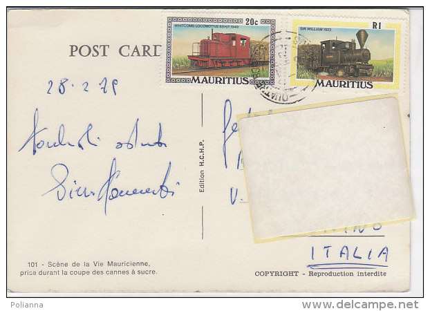 PO2773D# MAURITIUS - AGRICOLTURA - COLTIVAZIONI CANNA DA ZUCCHERO - CARRO BUOI  VG 1979 - Maurice