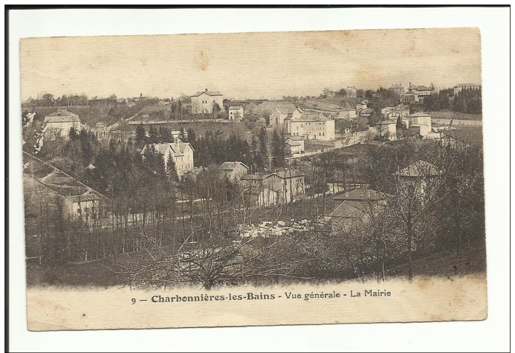 Cpa Charbonnière Les Bains, Vue Générale, Mairie, écrite , Paypal +0,40, Port 0,90 - Charbonniere Les Bains