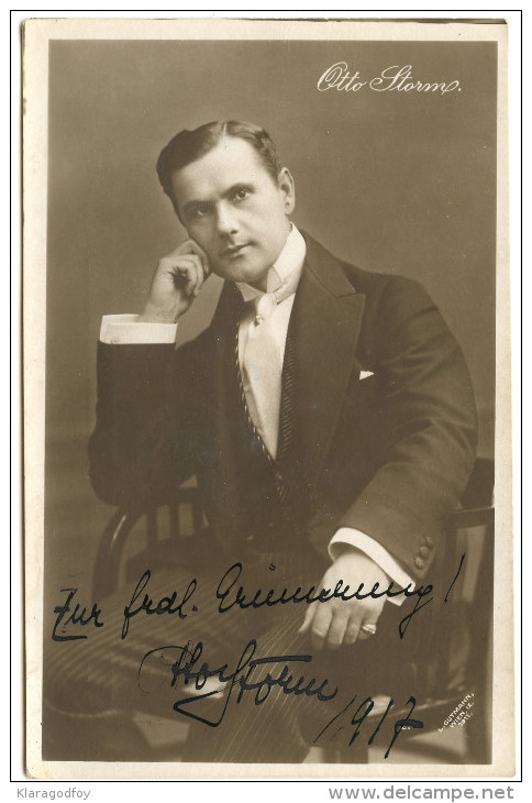 Actor Otto Storm 1917 Autographed Postcard - Autres & Non Classés