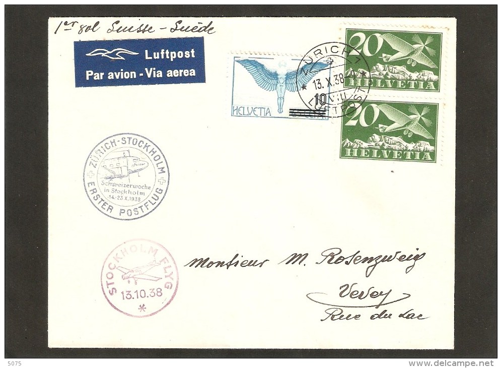 13.10.1938 Zurich-Stockholm - Eerste Vluchten