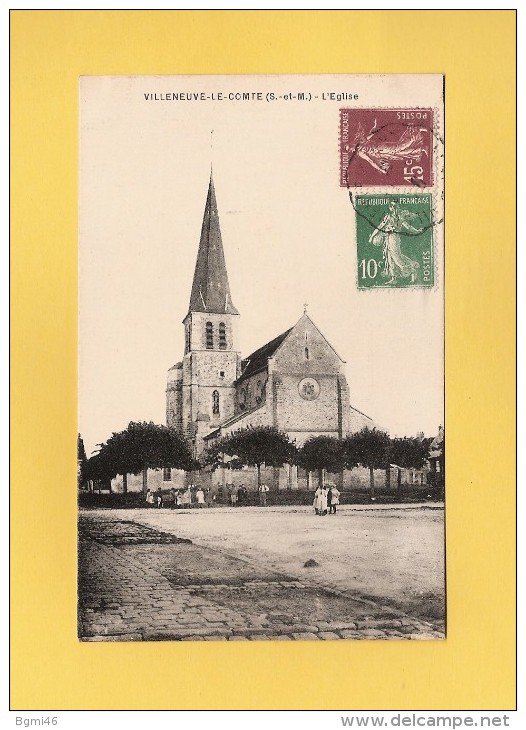 * CPA..dépt 77..VILLENEUVE Le COMTE :  L' Eglise  : Voir Les 2 Scans - Autres & Non Classés