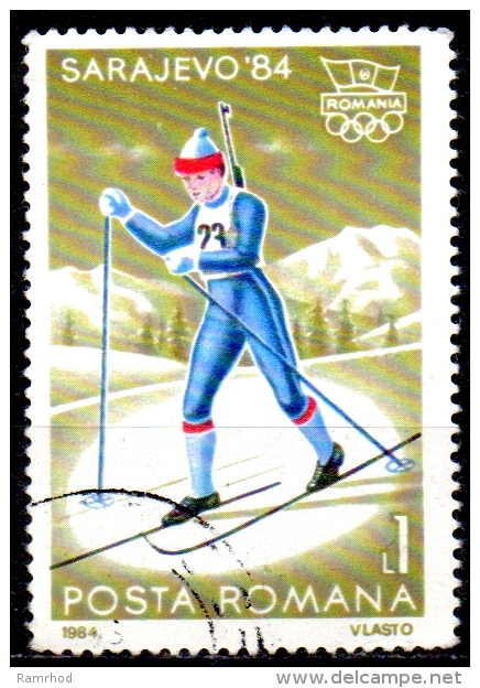 ROMANIA 1984 Winter Olympic Games, Sarajevo - 1l  - Biathlon CTO - Usado