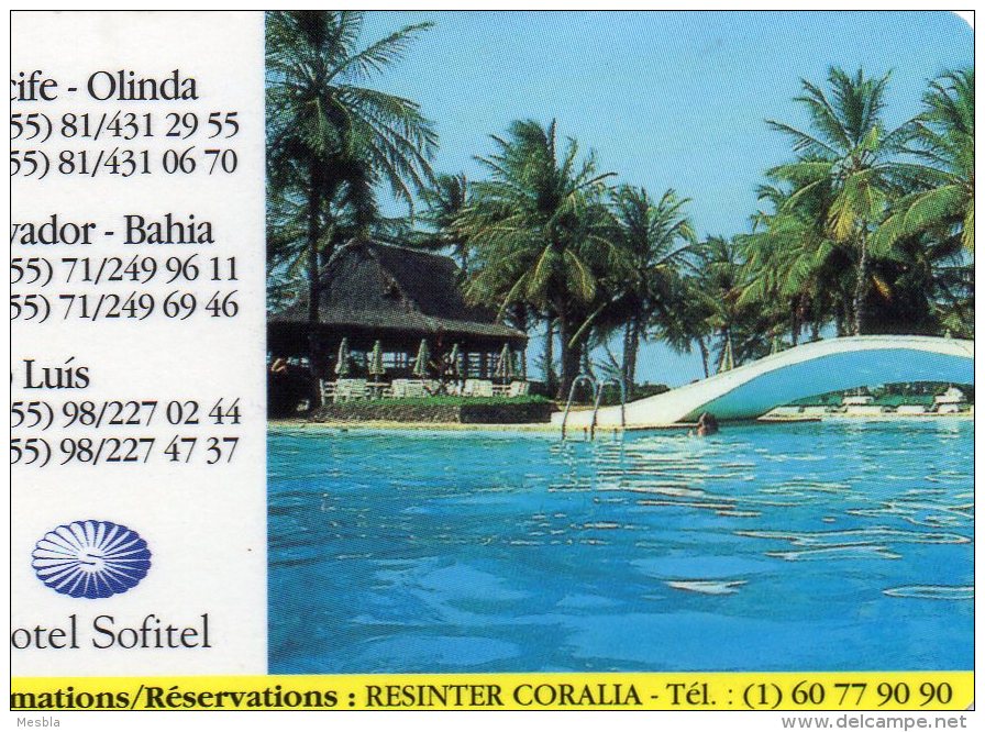 VARIG  AIRLINES -   Petite Carte  Horaires  été 1994  -  Paris - Rio De Janeiro   - Hotel Sofitel  Recife,  Salvador, - Wereld