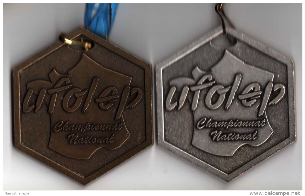 Lot De 2 Médailles : U.F.O.L.E.P. Championnat National - Other & Unclassified