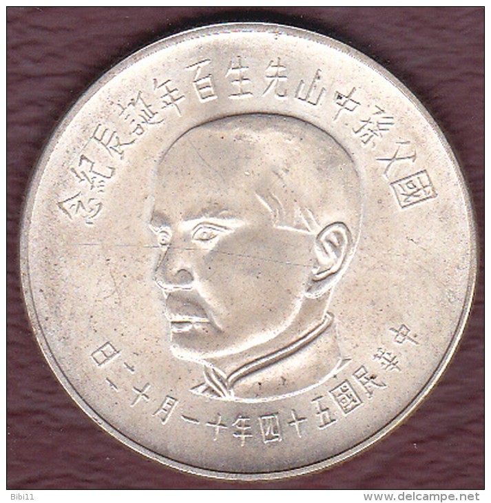 CHINE /TAIWAN. 50 YUAN 1964. SUN YAT-SEN. ARGENT - Cina