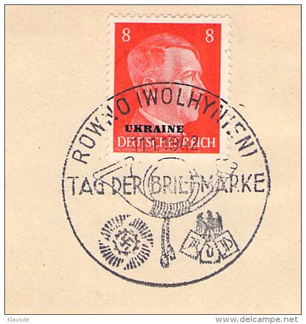 MiNr.6 SST Rowno Auf Briefstück  Deutsches Reich Besetzte Gebiete Ukraine - Besetzungen 1938-45