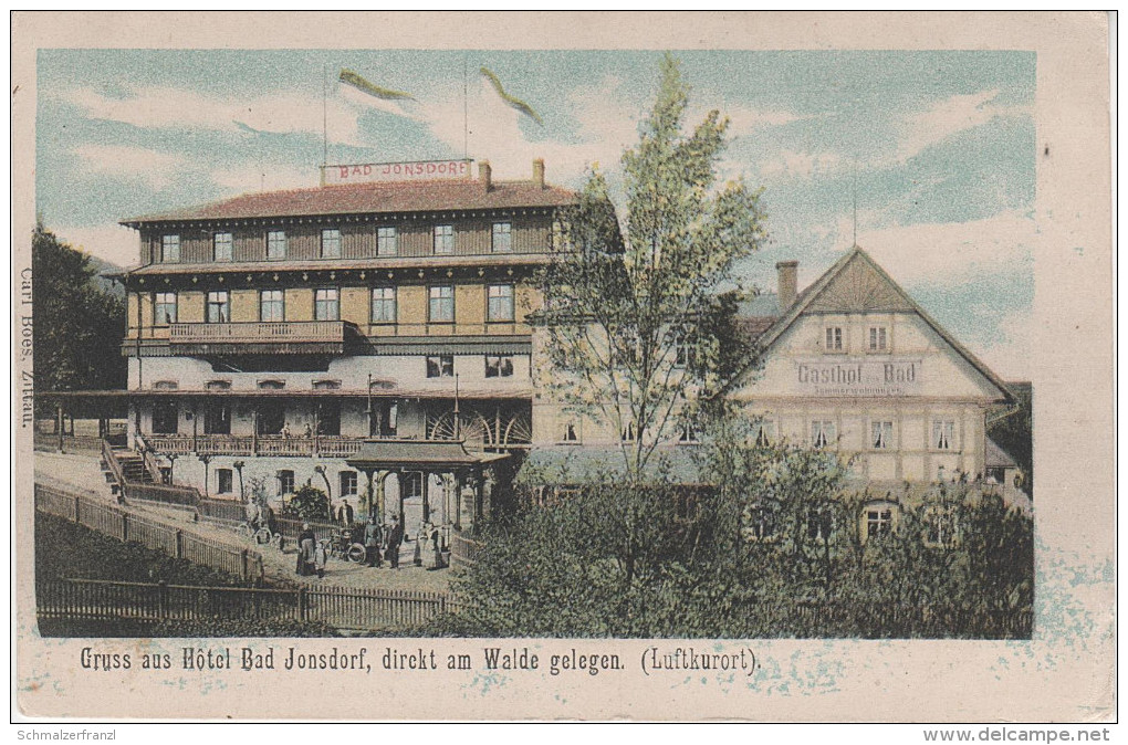 Litho AK Gruss Jonsdorf Hotel Gasthof Bad See Bei Neujonsdorf Oybin Waltersdorf Leutersdorf Hain Hartau Zittau Gebirge - Jonsdorf