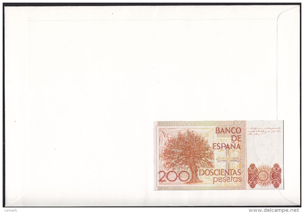 Spain 200 Pesetas 1980 P156 UNC With Cover - [ 4] 1975-… : Juan Carlos I