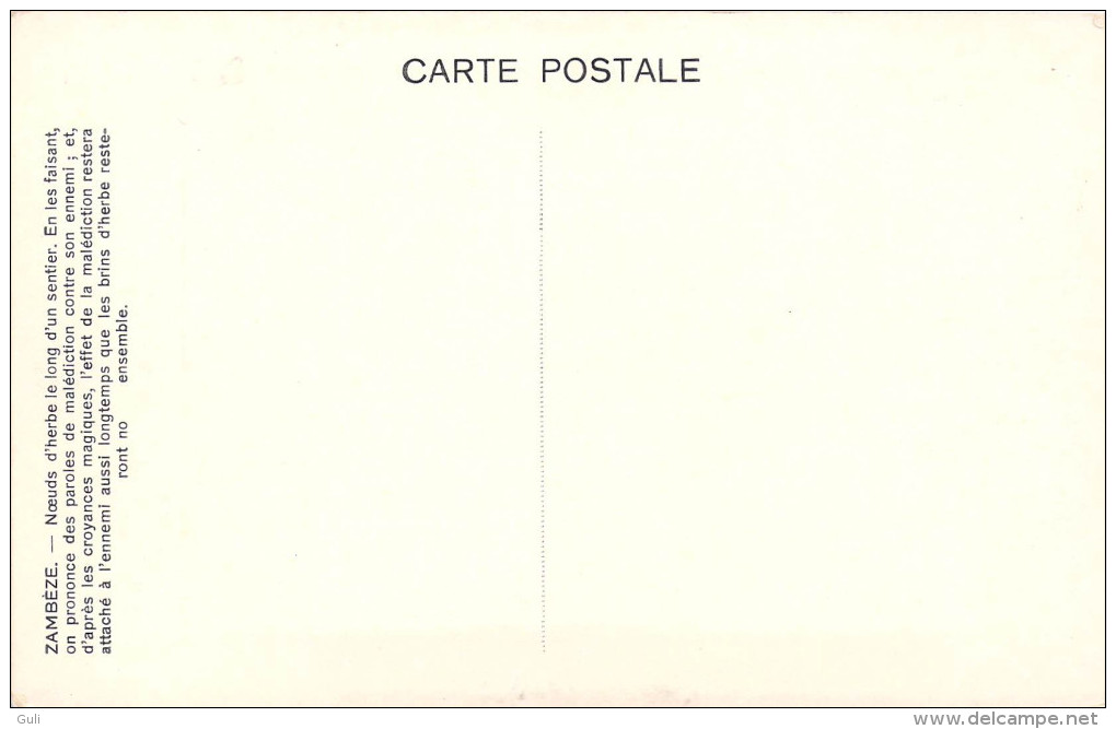Afrique  (Zambie) ZAMBEZE Noeuds D'herbe Le Long D'un Sentier.. Paroles De Malédiction Contre Son Ennemi * PRIX FIXE - Zambie