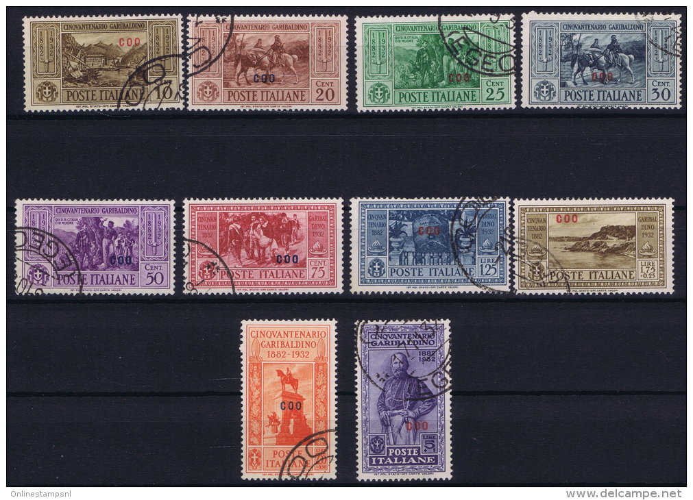 Italy:  Egée Coo  Sa Nr 17 - 26 Used 1932 - Egeo (Coo)