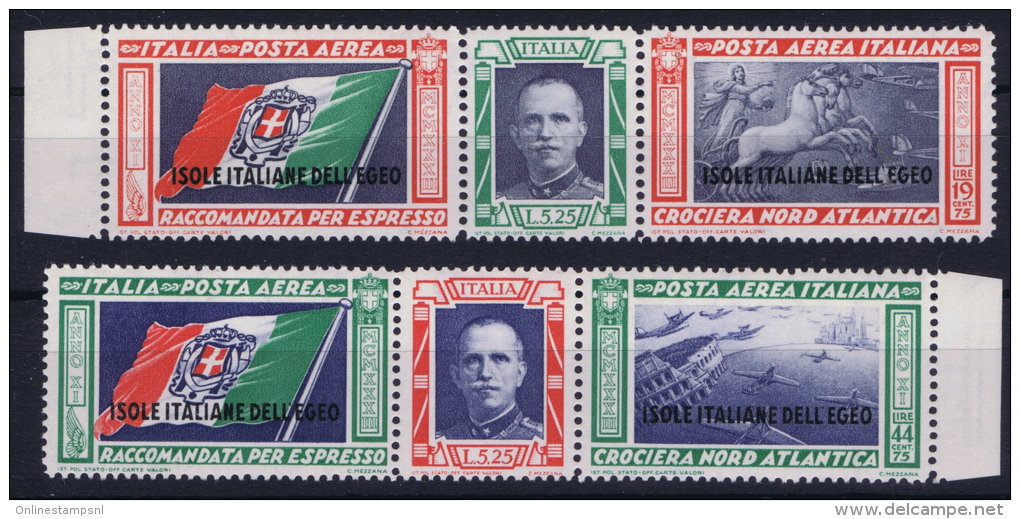 Italy:  Egeo 1933 Sa 28 - 29 Crociera Balbo  MNH/** Postfrisch - Aegean