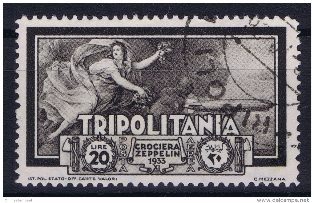 Italy: Tripolitana  Sa Nr A27   Used 1933 Zeppelin Posta Aera - Tripolitaine