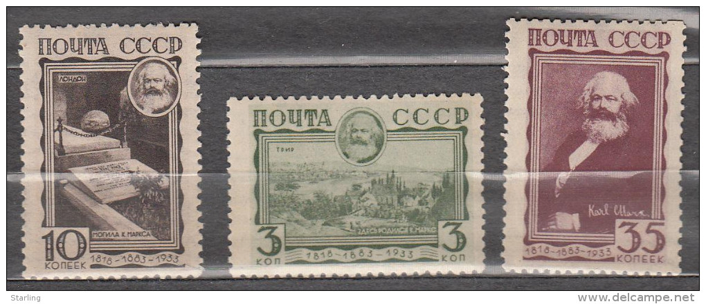 Russia USSR 1932 Mi# 424-426 Marx MNH OG * * - Unused Stamps