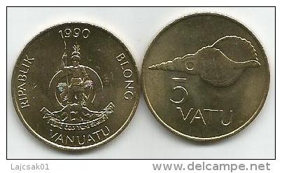 Vanuatu 5  Vatu 1990. UNC - Vanuatu