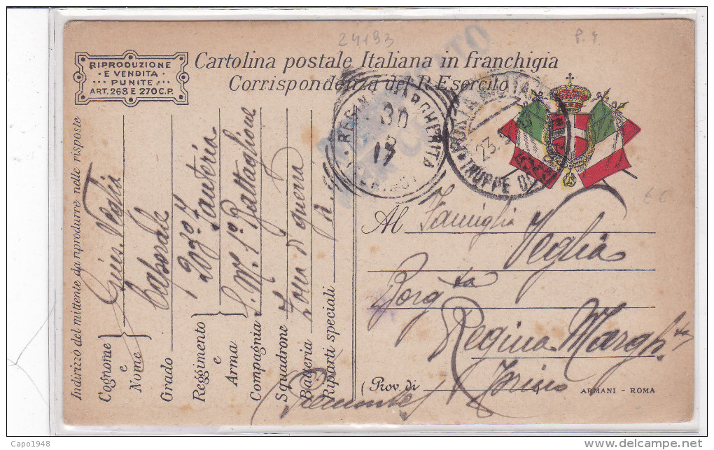 CARD  FRANCHIGIA MILITARE POSTA MILITARE ALBANIA TRUPPE  OCCUPAZIONE 5  23.5.17   -FP-V-2-0882-24193 - Guerre 1914-18