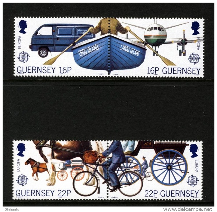 GUERNSEY - 1988 EUROPA CEPT TRANSPORT & COMMUNICATIONS SET (4V) SG 420-423 FINE MNH ** - 1988