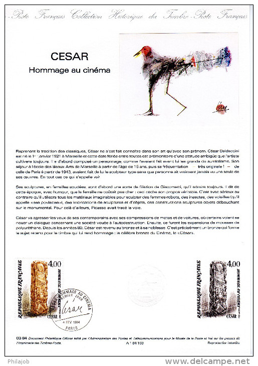 FRANCE 1984 : Document Philatélique Officiel De 1984 N° 03-84 " CESAR " N° YT 2299. Parfait état ! DPO - Beeldhouwkunst